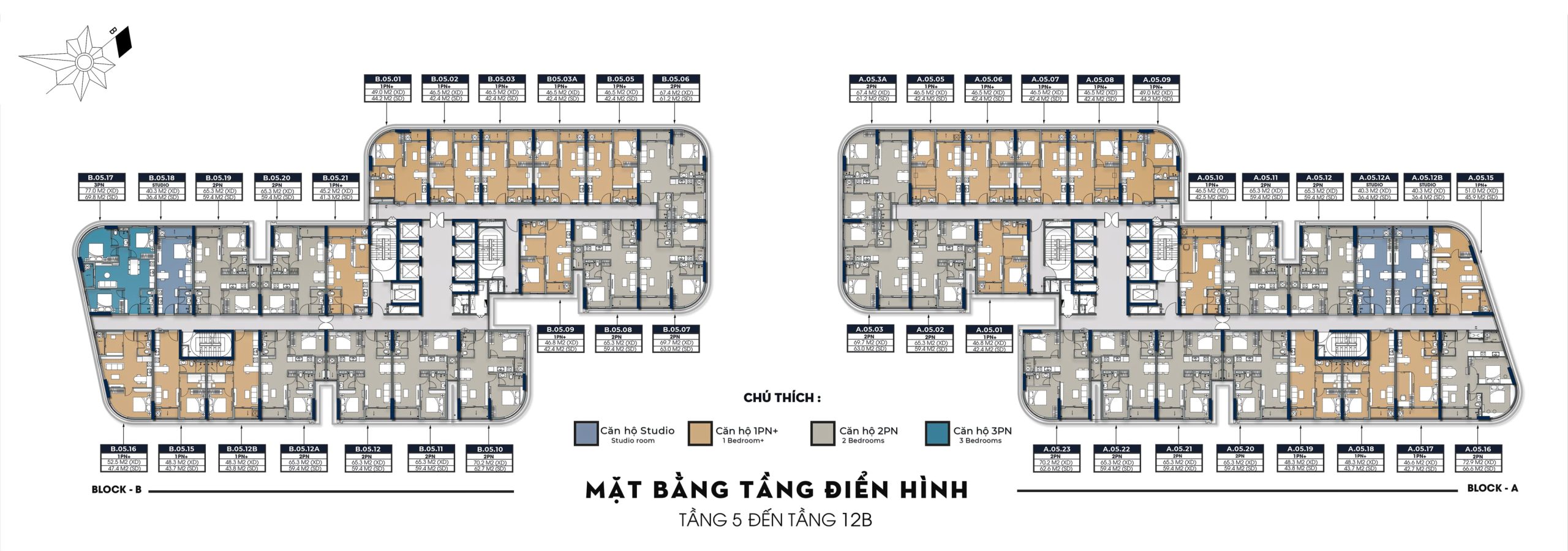 Mặt Bằng Ak Tower Tầng 5 - 12b